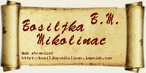 Bosiljka Mikolinac vizit kartica